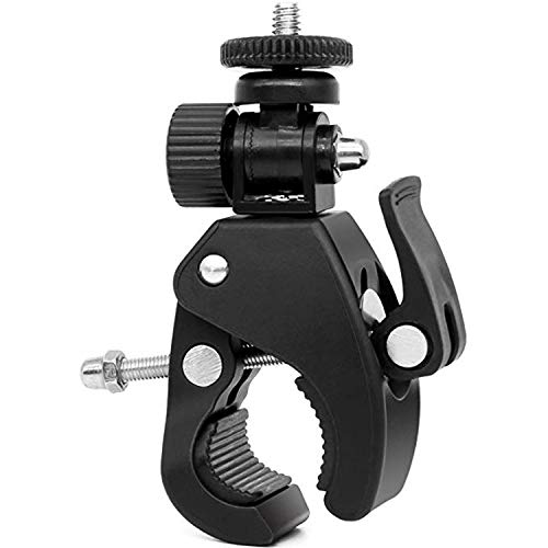 ThtRht 2 Pack Sports Camera Bike Mount Handlebar Clamp Clip Stand Base with 1/4 Screw Adapter for Gopro Hero DJI Osmo Insta360 Motorcycle Bicycle Action Cam Dash GPS Field Monitor Lights