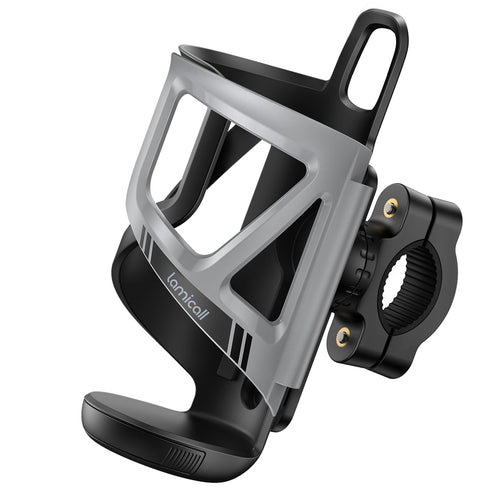 Lamicall Bike Water Bottle Holder - [Tracker Storage] [for Handlebar & Frame] Bike Cup Holder, Bicycle Drink Cage, Cycling Bike Water Bottle Cage with Screws Tool, for 2.28-3.39" Diameter Bottles