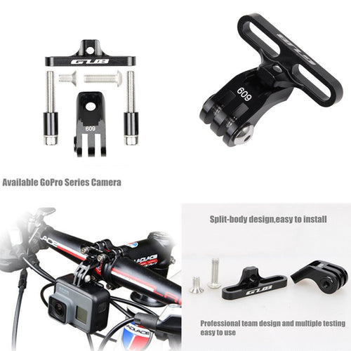 GUB Bike Camera Mount,Aluminium Bicycle Stem Front Camera Holder Mount Universal for GoPro Garmin Xiaomi SJCAM Action Camera (BLACK09)