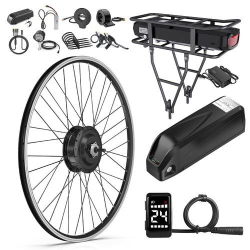 BAFANG 48V 500W Front Hub Motor - Ebike Conversion Kit for 20"/26"/700C(29er Compatible) Front Wheel Electric Bike Conversion kit with Battery& Display Options | Hub Motor Kit for Mountain/City Bikes